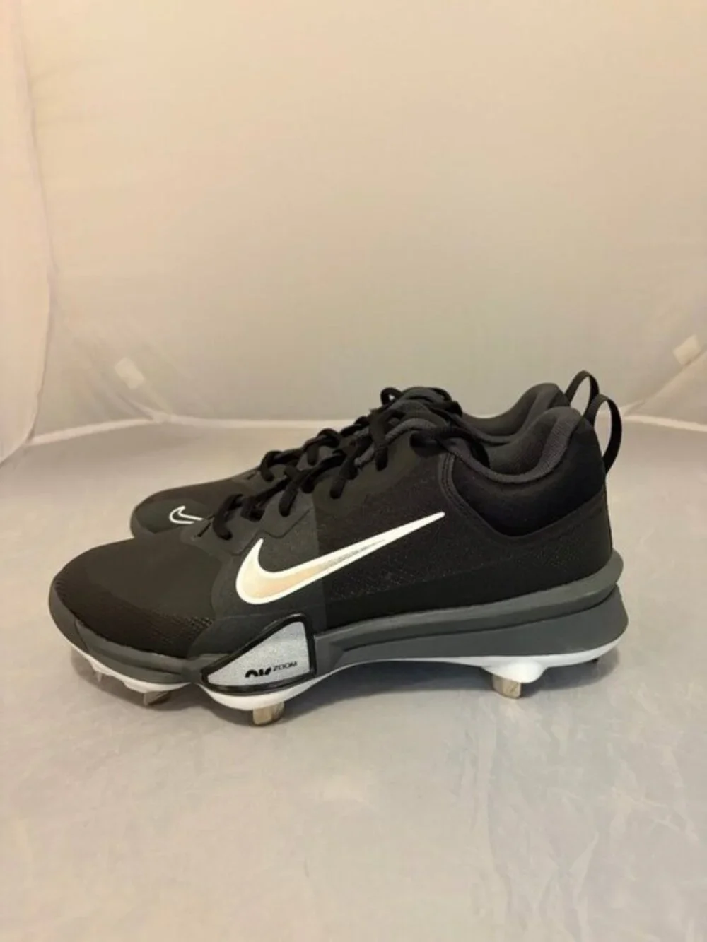 Nike Force Zoom Trout 9 Pro Black metal baseball cleats size 7.5 FB2907 003